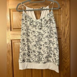 Maurice’s dressy tank, very light pink with black flowers, size 1X